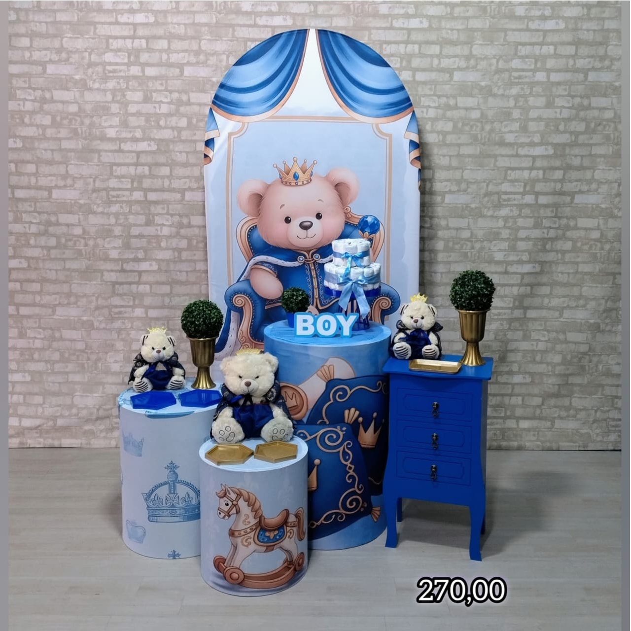  Urso Príncipe Chá de Fralda Menino (Composição) *   - Bn Decorações 