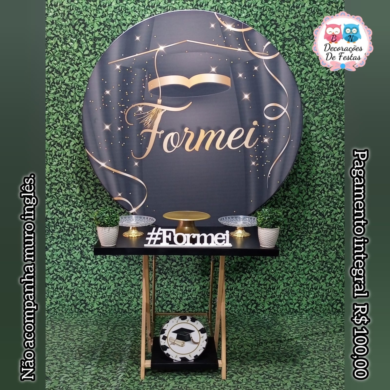 Formatura Mesa Cavalete Preta * - Bn Decorações 
