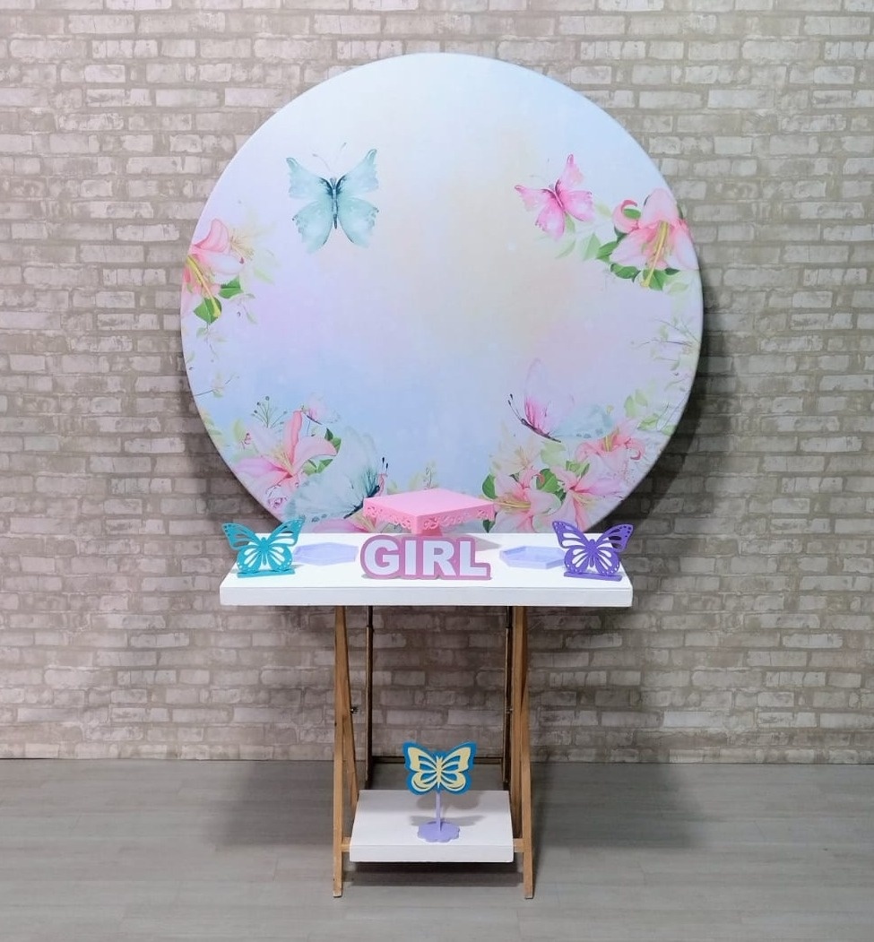 Borboleta Chá de Fralda Menina (Promoção Mesa Cavalete) * - Bn Decorações 