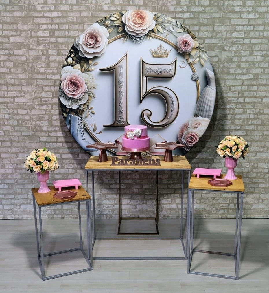 Coleção Essência Lançamento (Painel 15 Anos Rosa) 2 * - Bn Decorações 