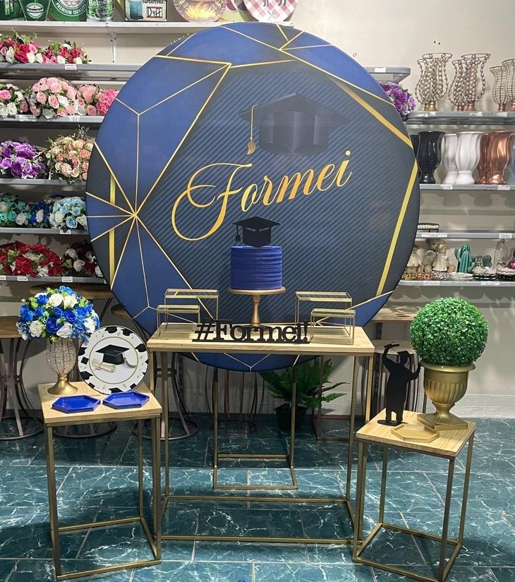 Formatura Azul Com Dourado (Composição)  - Bn Decorações 