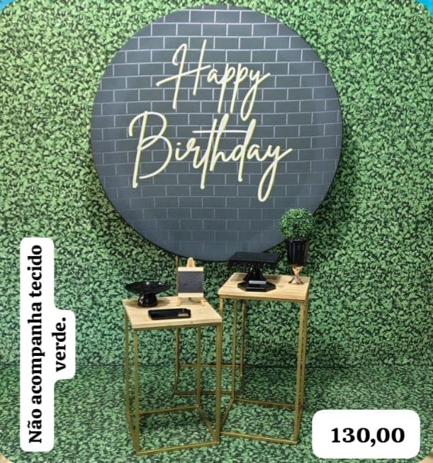 Happy Birthday 1 Preto Com Dourado (Celebre Com 2 Mesas) - Bn Decorações 