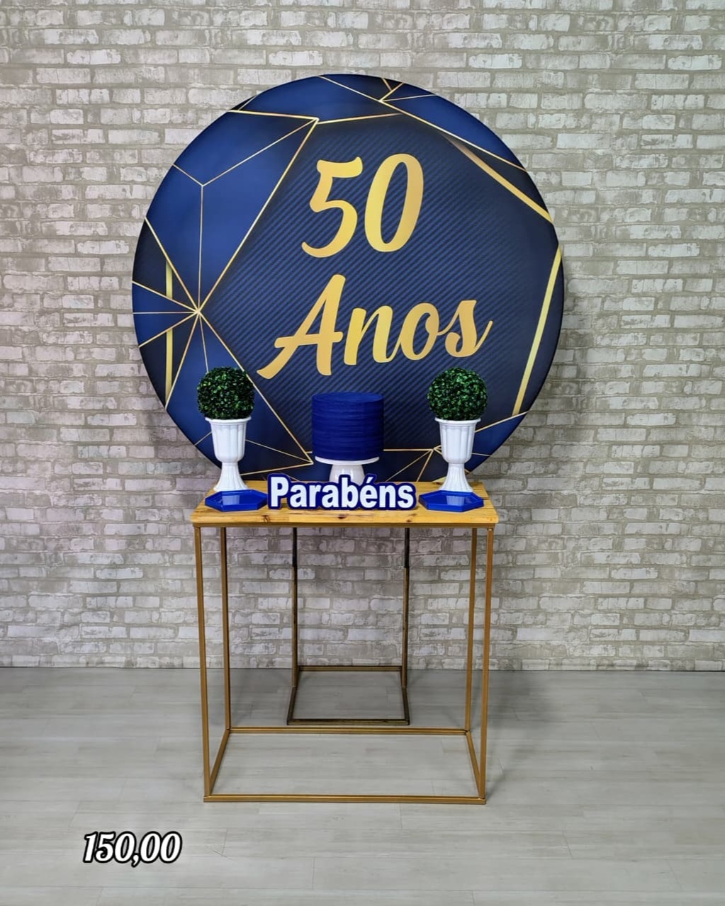 Celebrar 50 Anos Azul Com Branco 2 * - Bn Decorações 