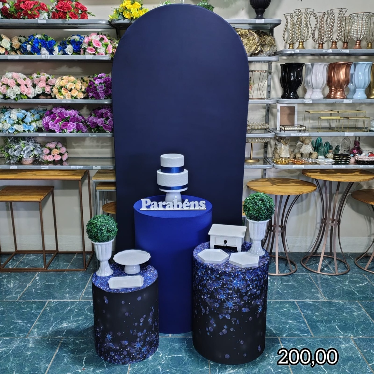 Romano Azul / Branco  (Festejar) 31 * - Bn Decorações 
