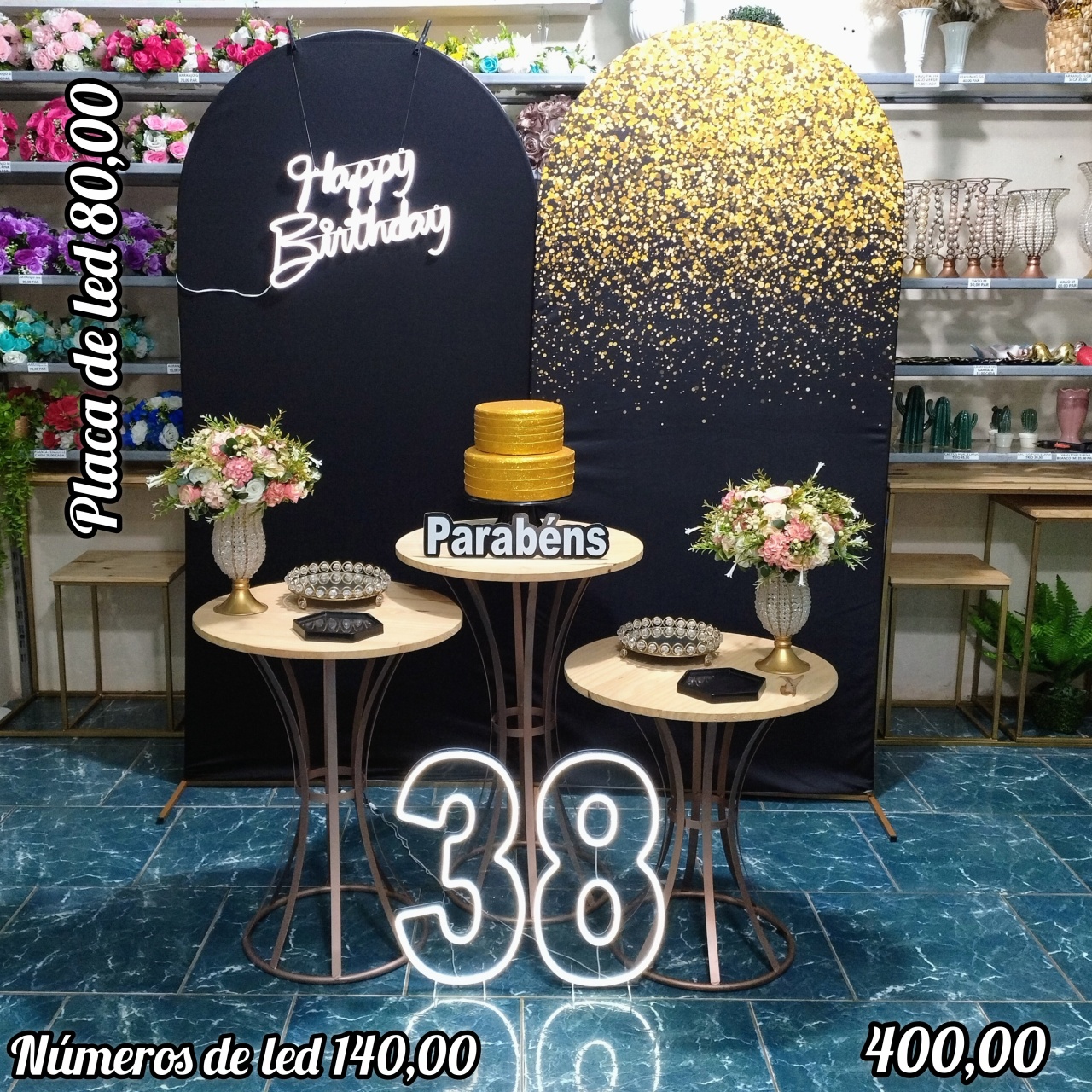 Preto E Dourado  - Bn Decorações 