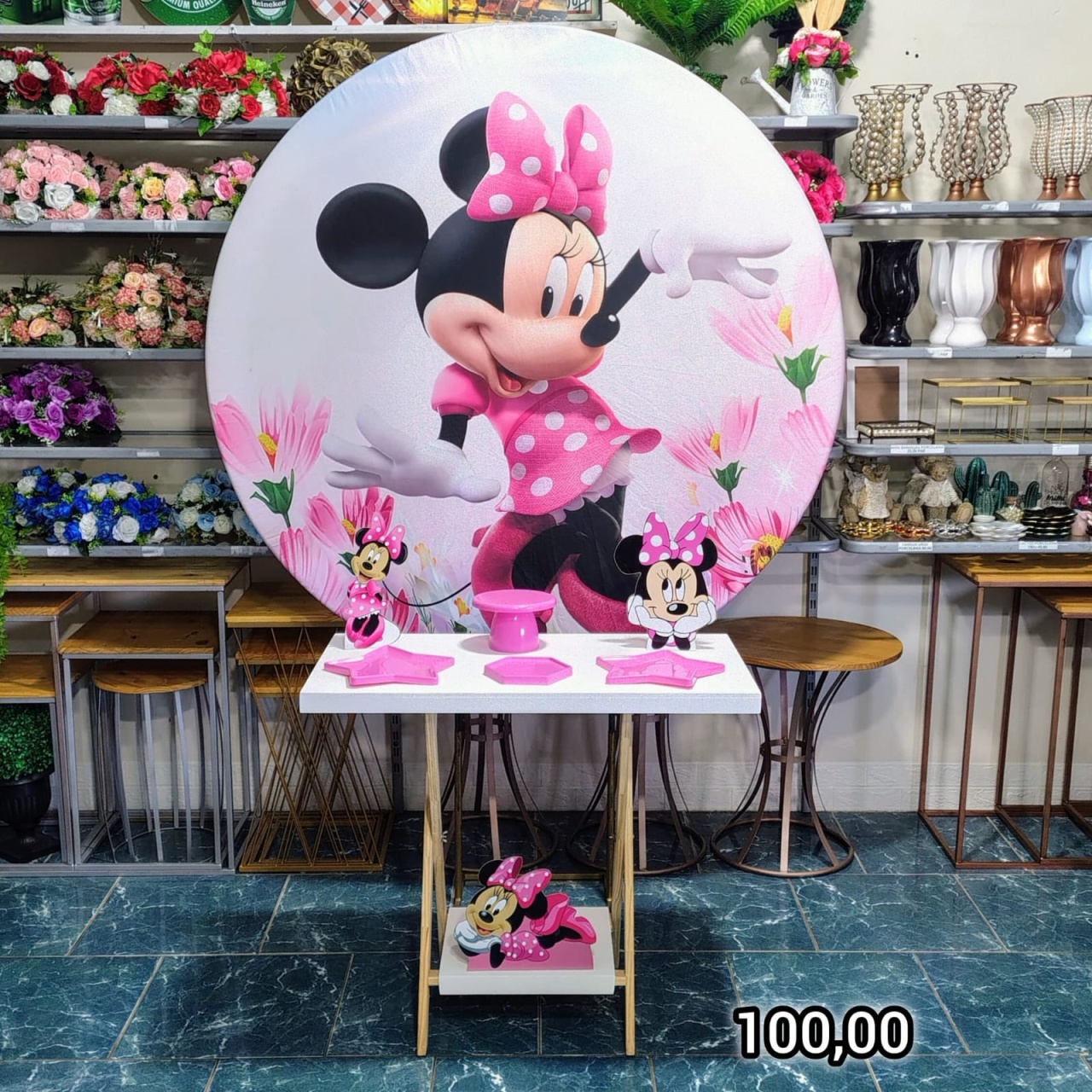 Minnie Rosa (Promoção Mesa Cavalete) * - Bn Decorações 
