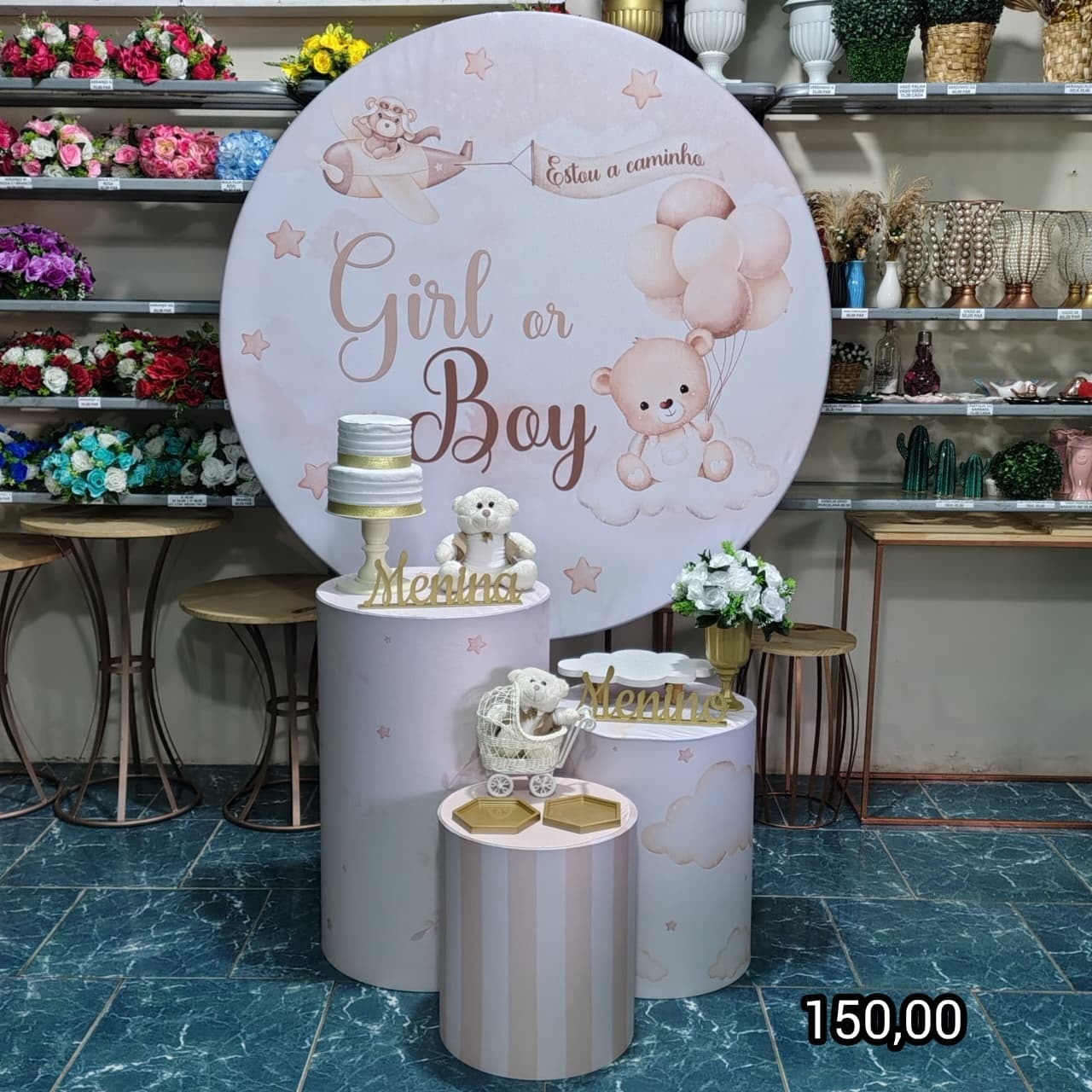 Chá Revelação Bege (Encanto) * - Bn Decorações 