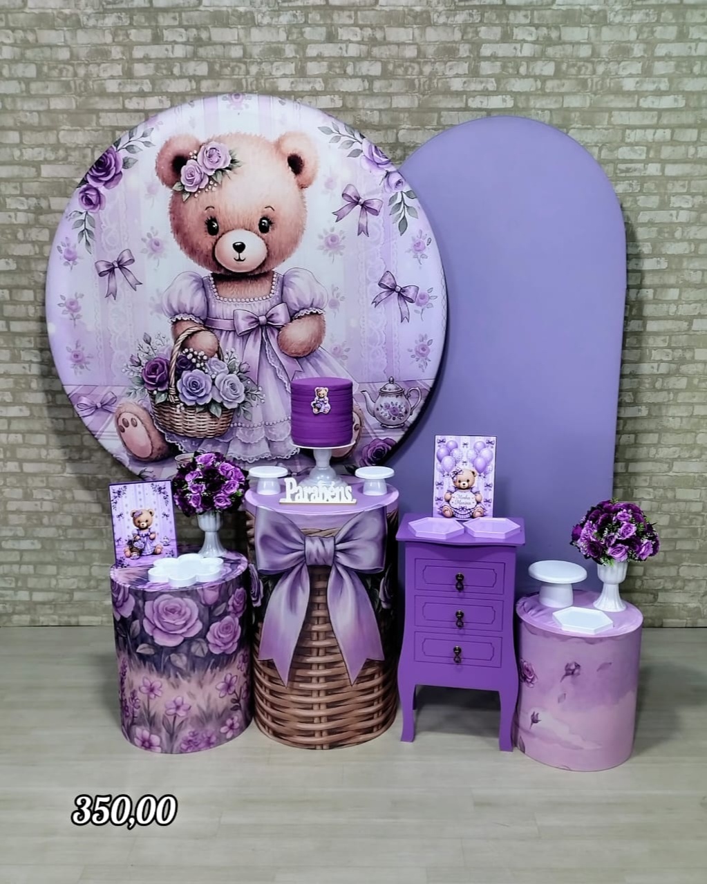 Ursa Lilás (Premium) * - Bn Decorações 