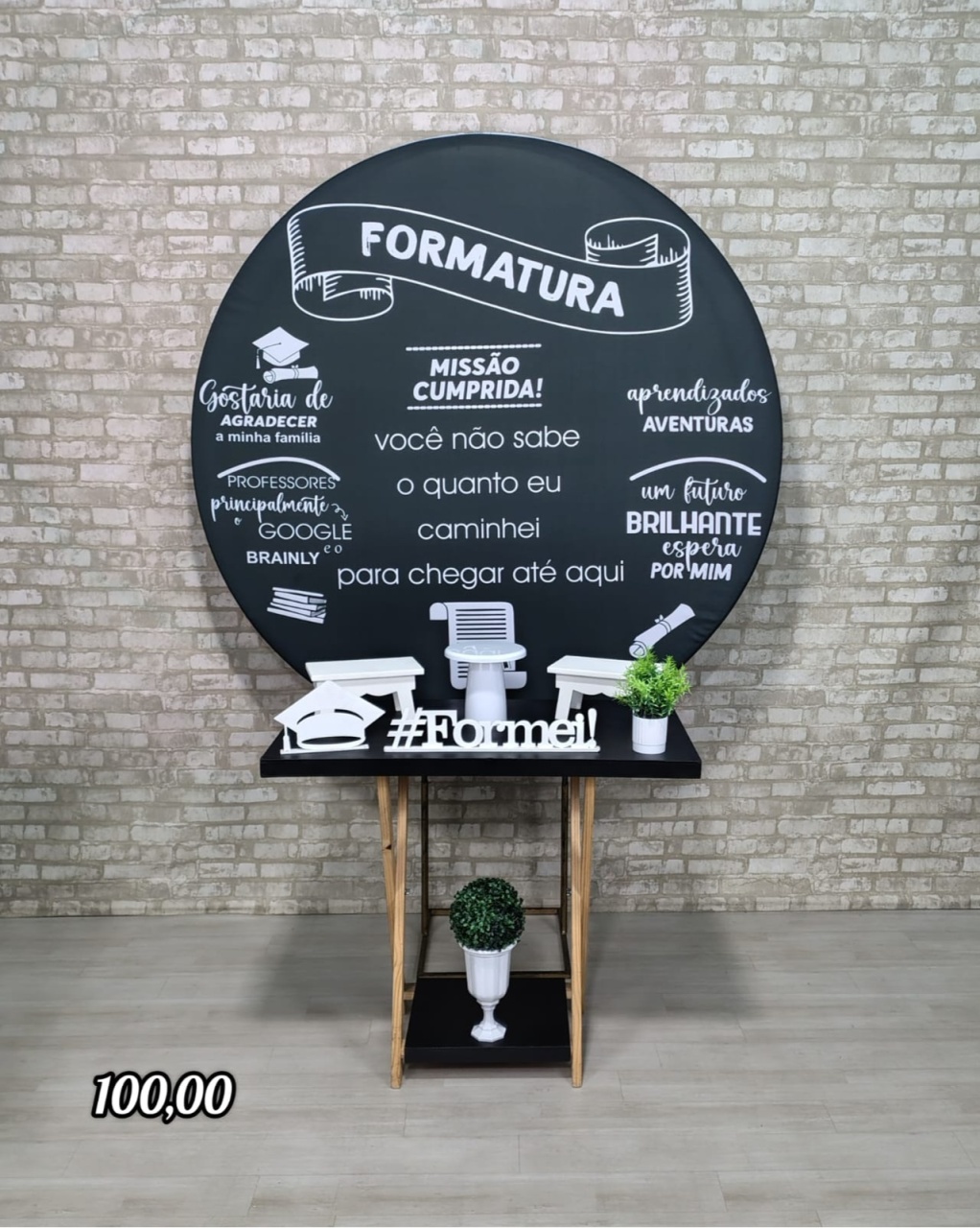 Formatura 11 Preto Com Branco (Mesa Cavalete) - Bn Decorações 