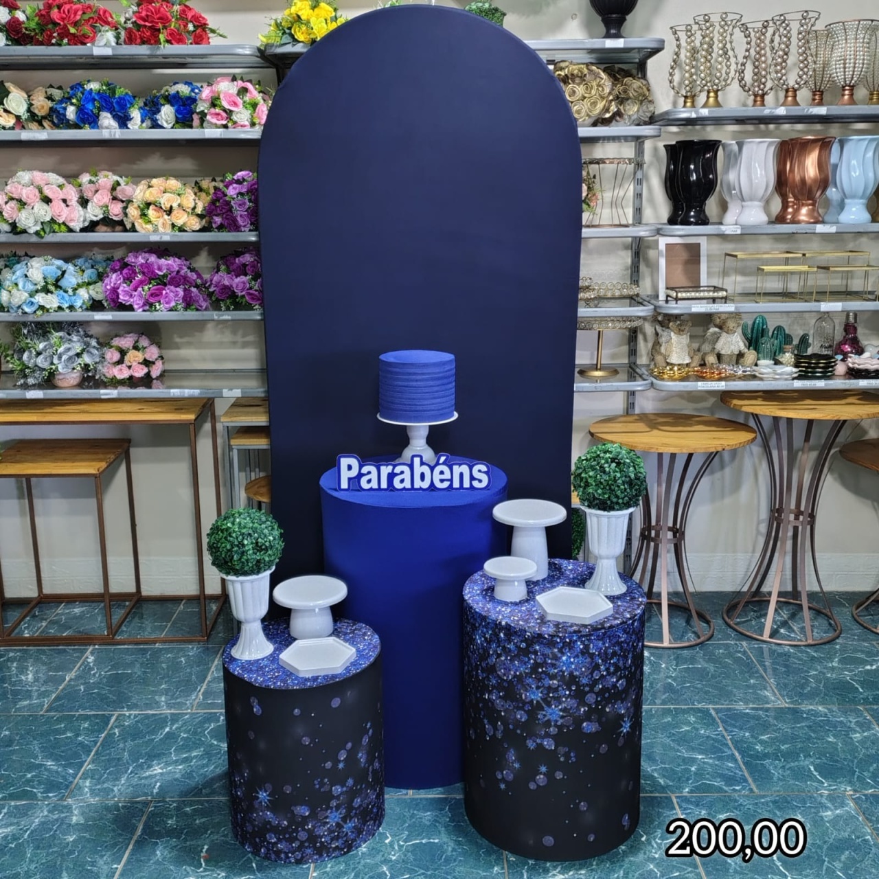 Romano Azul / Branco  (Festejar) 32 * - Bn Decorações 