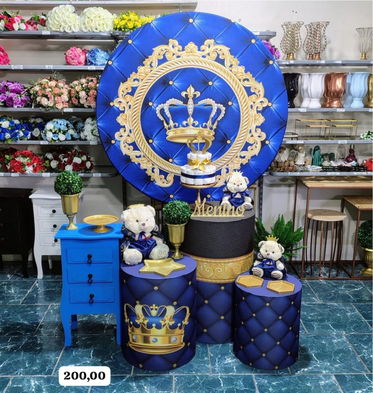 Realeza Chá de Fralda Menino (Festejar) * - Bn Decorações 