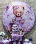Chá de Fralda Menina Ursa Lilás (Encanto) 2 * Itens Branco - imagem 2