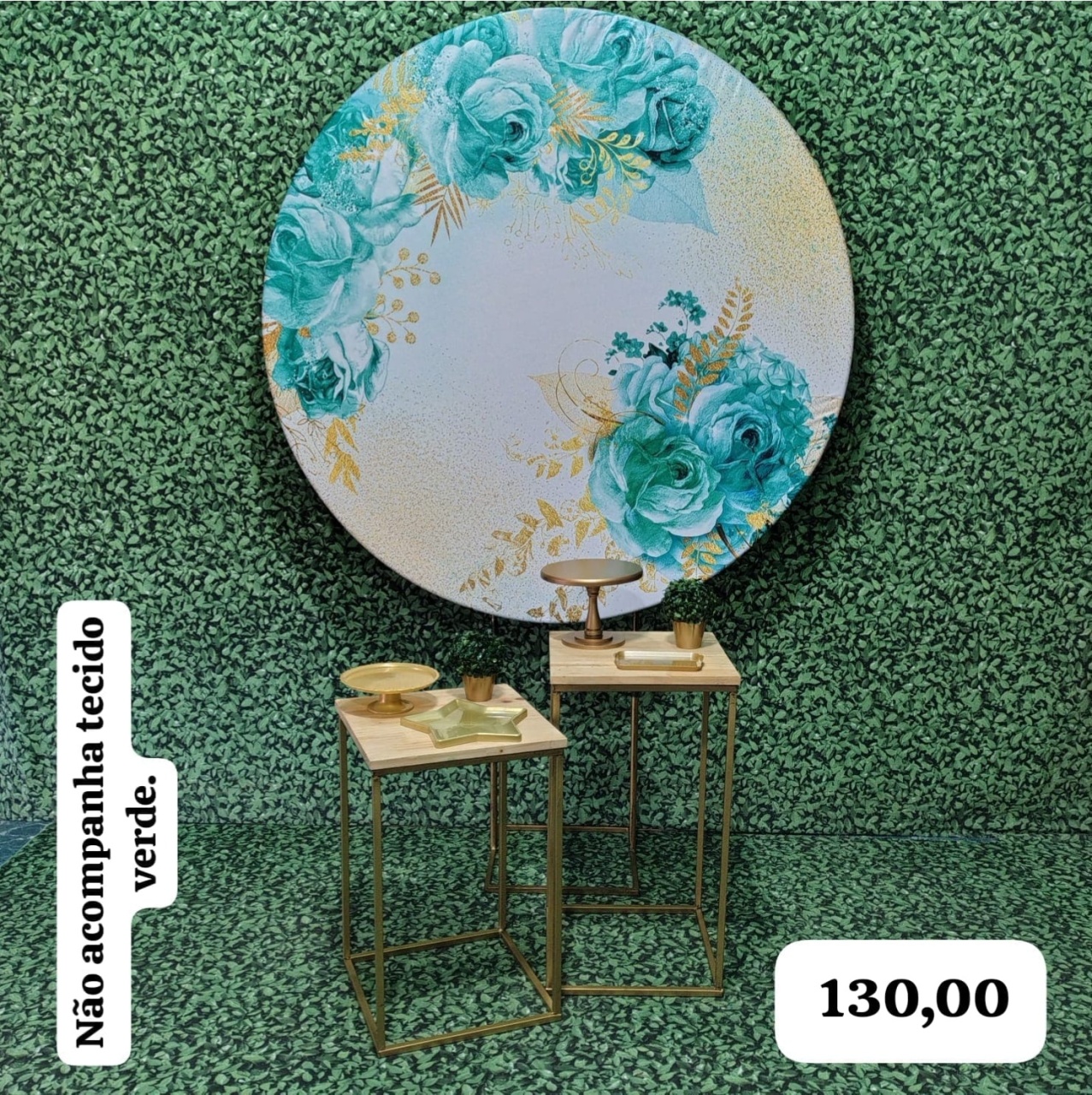 Verde Tiffany Com Dourado (Celebre Com 2 Mesas) - Bn Decorações 