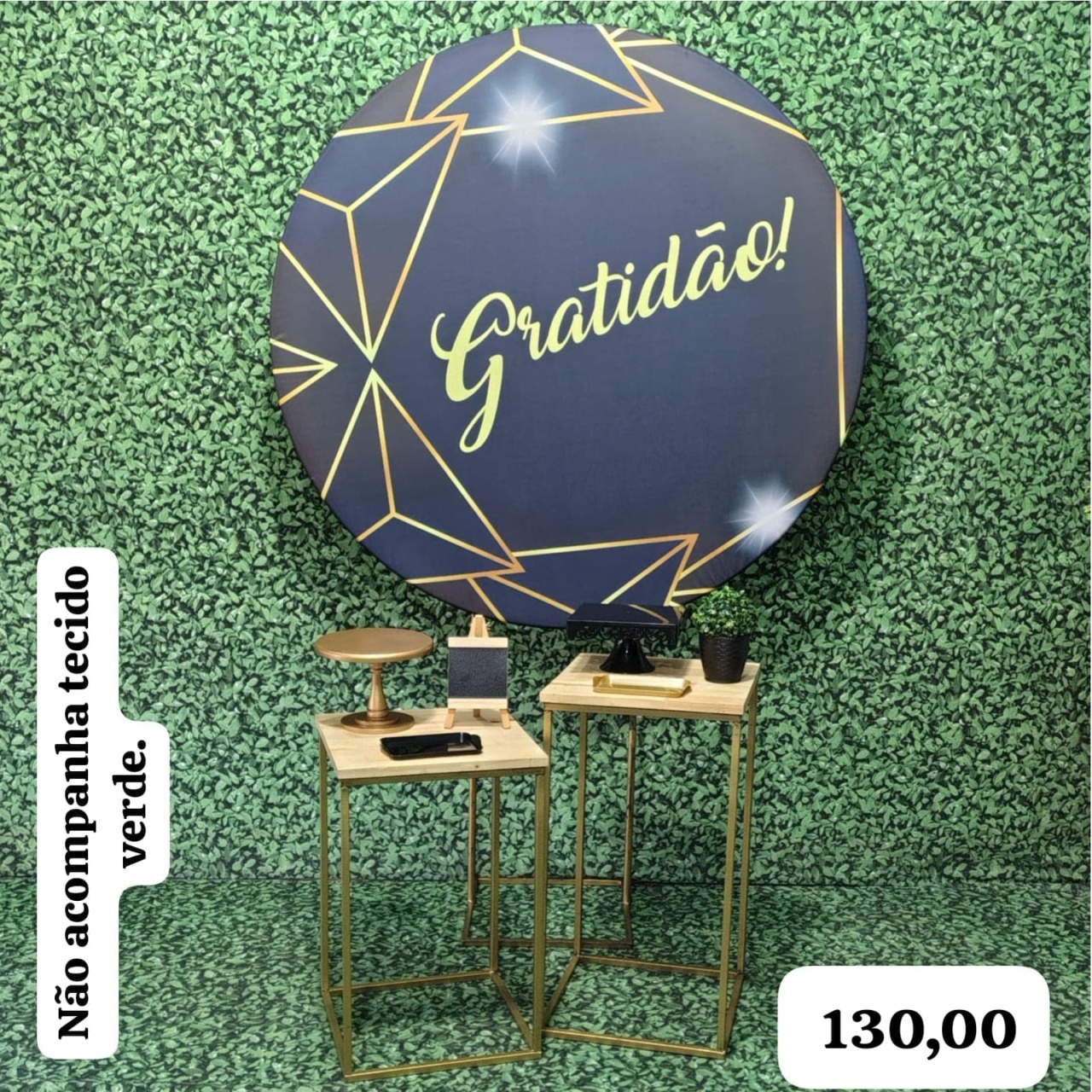 Gratidão Preto Com Dourado (Celebre Com 2 Mesas) - Bn Decorações 