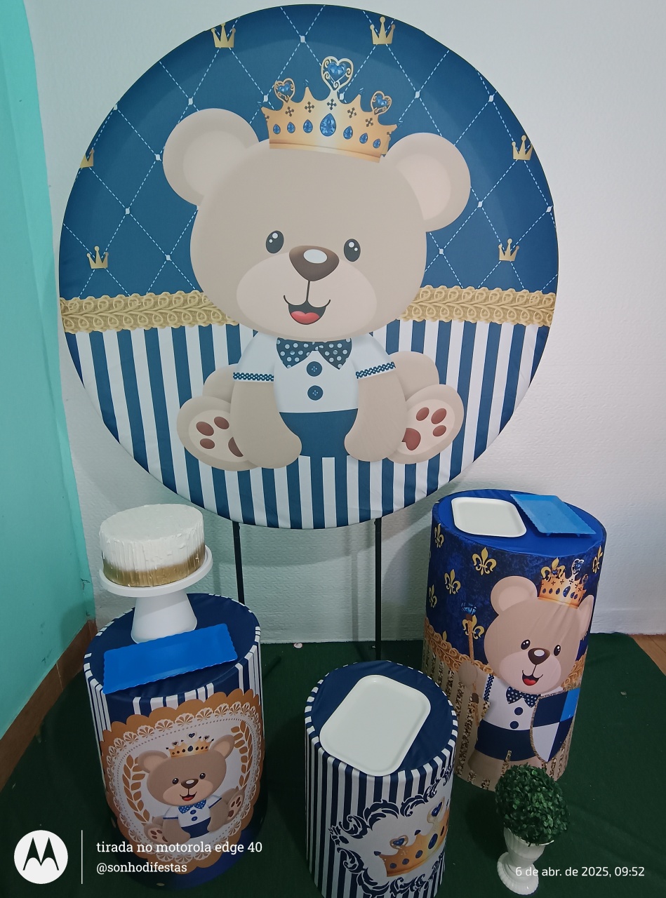 Kit Ursinho Realeza Azul  - Sonhodifestas 