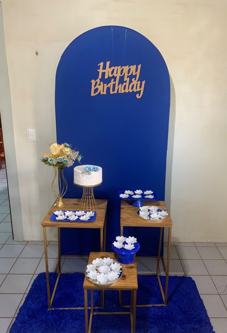 Kit Prata Azul Com Dourado - Realizando Sonhos Pegue e Monte
