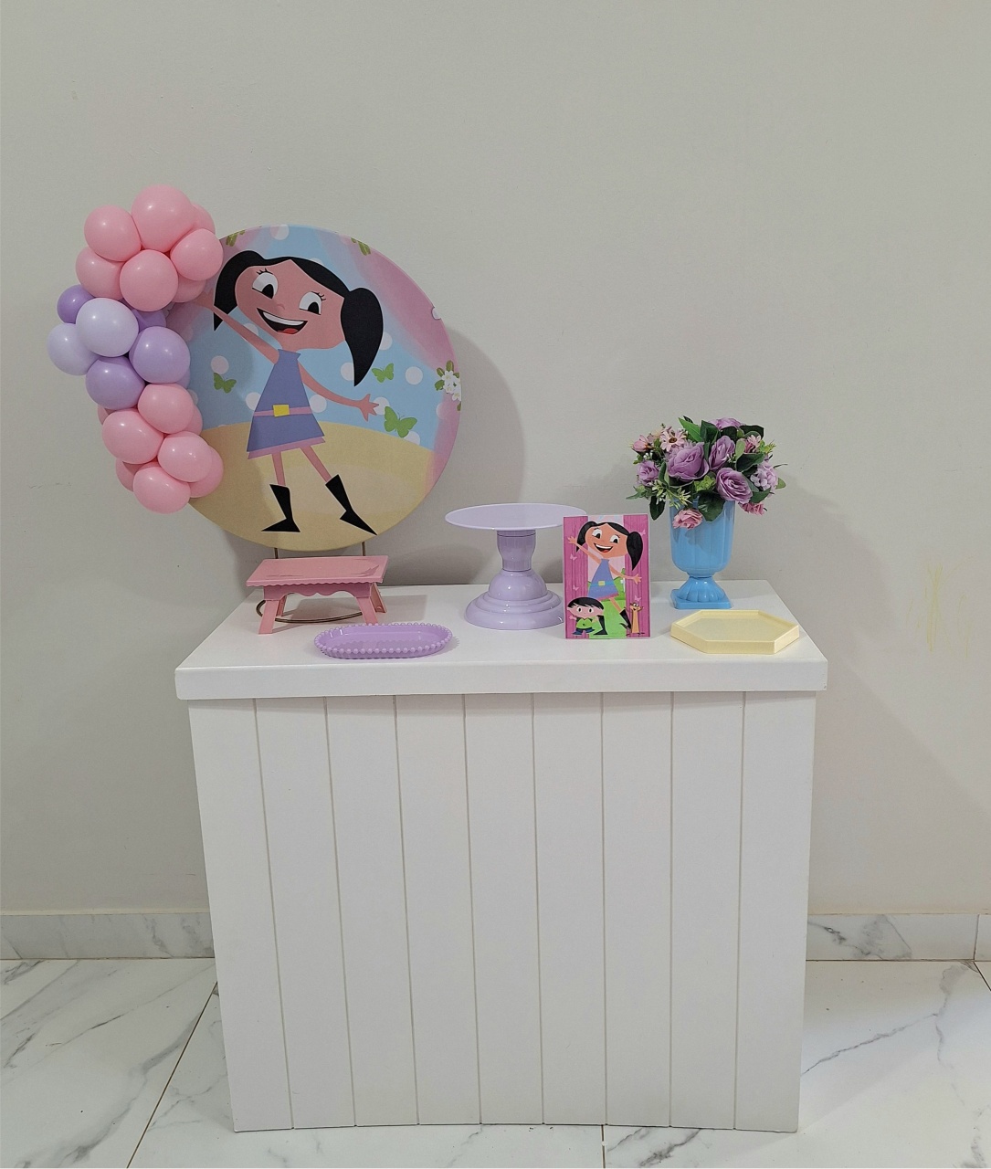 Mini Kit de Mesa Com Cômoda Luna Lilás - Balo Mais Festas Pegue E Monte