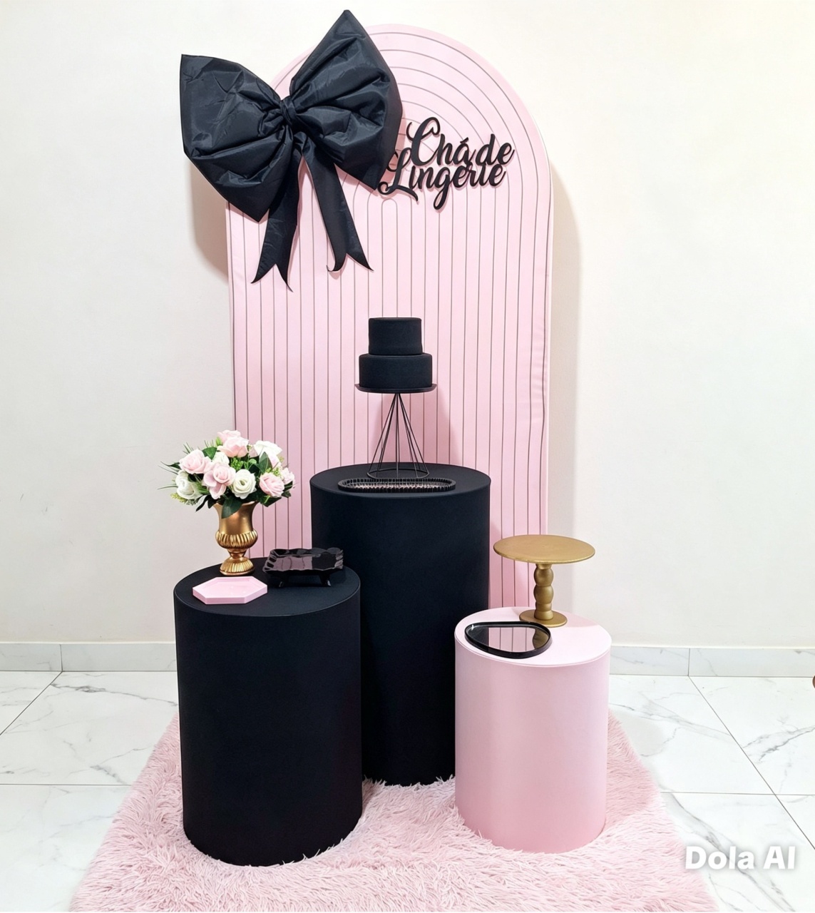Kit Diferenciado Rosa E Preto Chá de Lingerie 01 - Balo Mais Festas Pegue E Monte