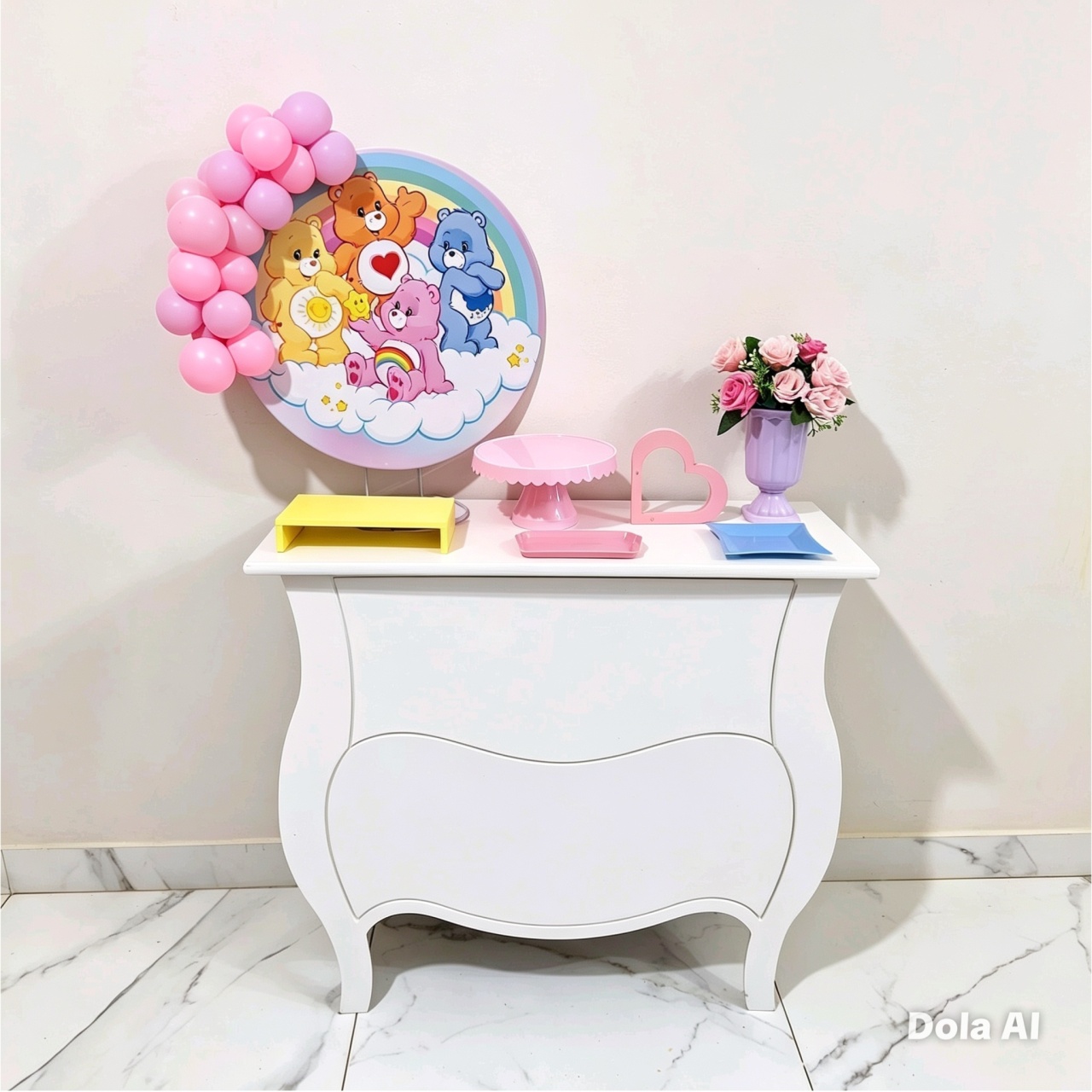 Mini Kit de Mesa Com Cômoda Ursinhos Carinhosos - Balo Mais Festas Pegue E Monte