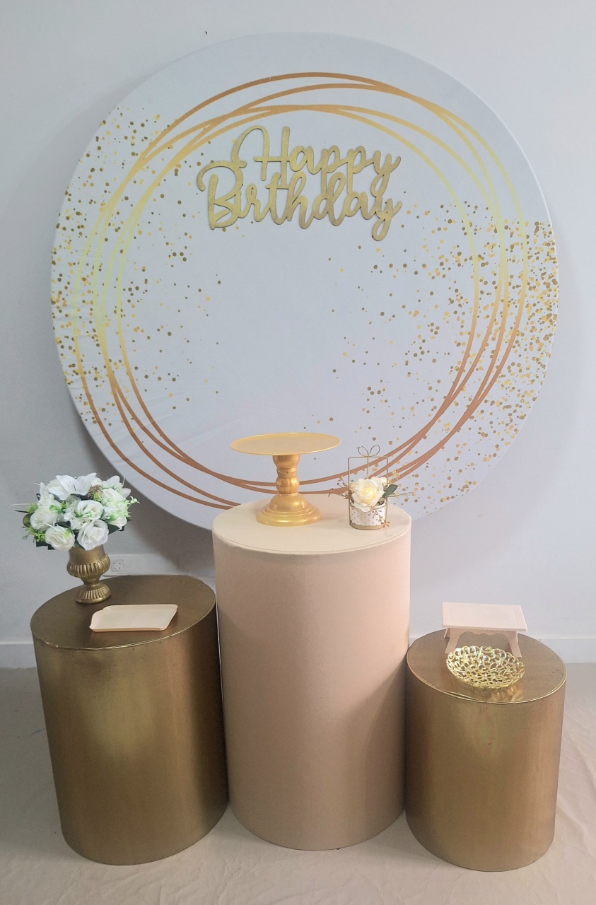 Branco Bege Aniversário Adulto Promocional  - Balo Mais Festas Pegue E Monte