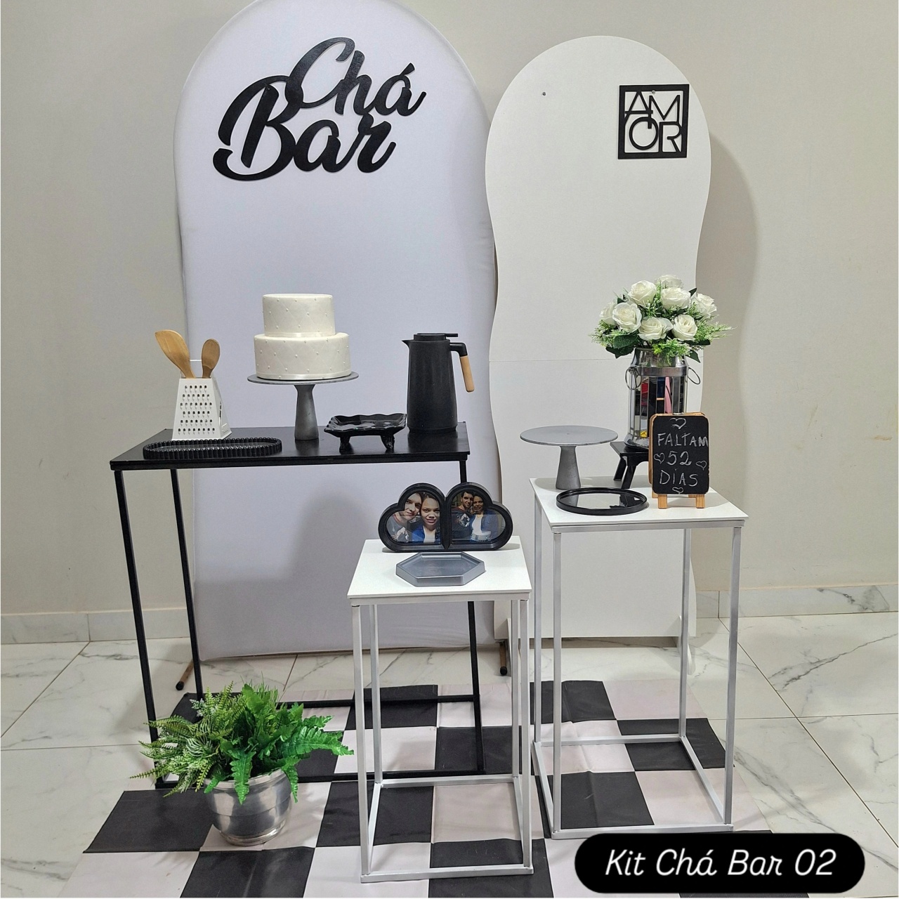 Kit Diferenciado Bar 02 - Branco Preto - Balo Mais Festas Pegue E Monte