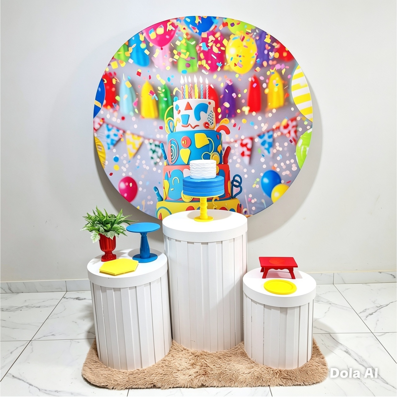 Feliz Aniversário Cilindros Ripado - Balo Mais Festas Pegue E Monte