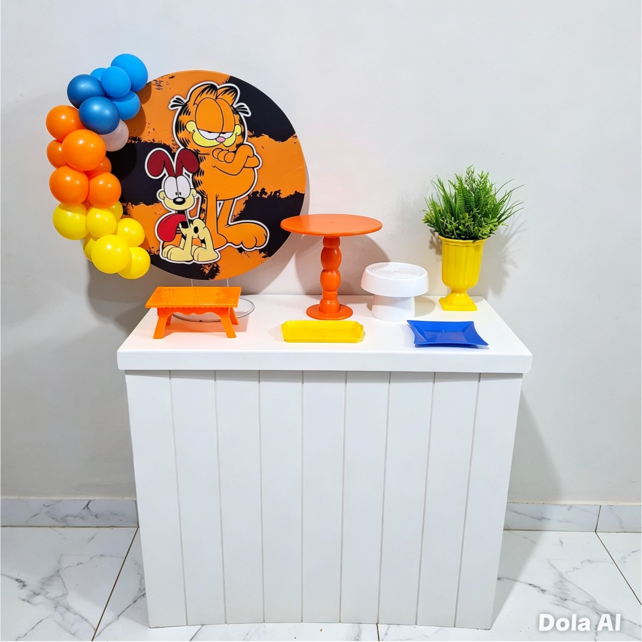 Mini Kit de Mesa Com Cômoda Garfield - Balo Mais Festas Pegue E Monte
