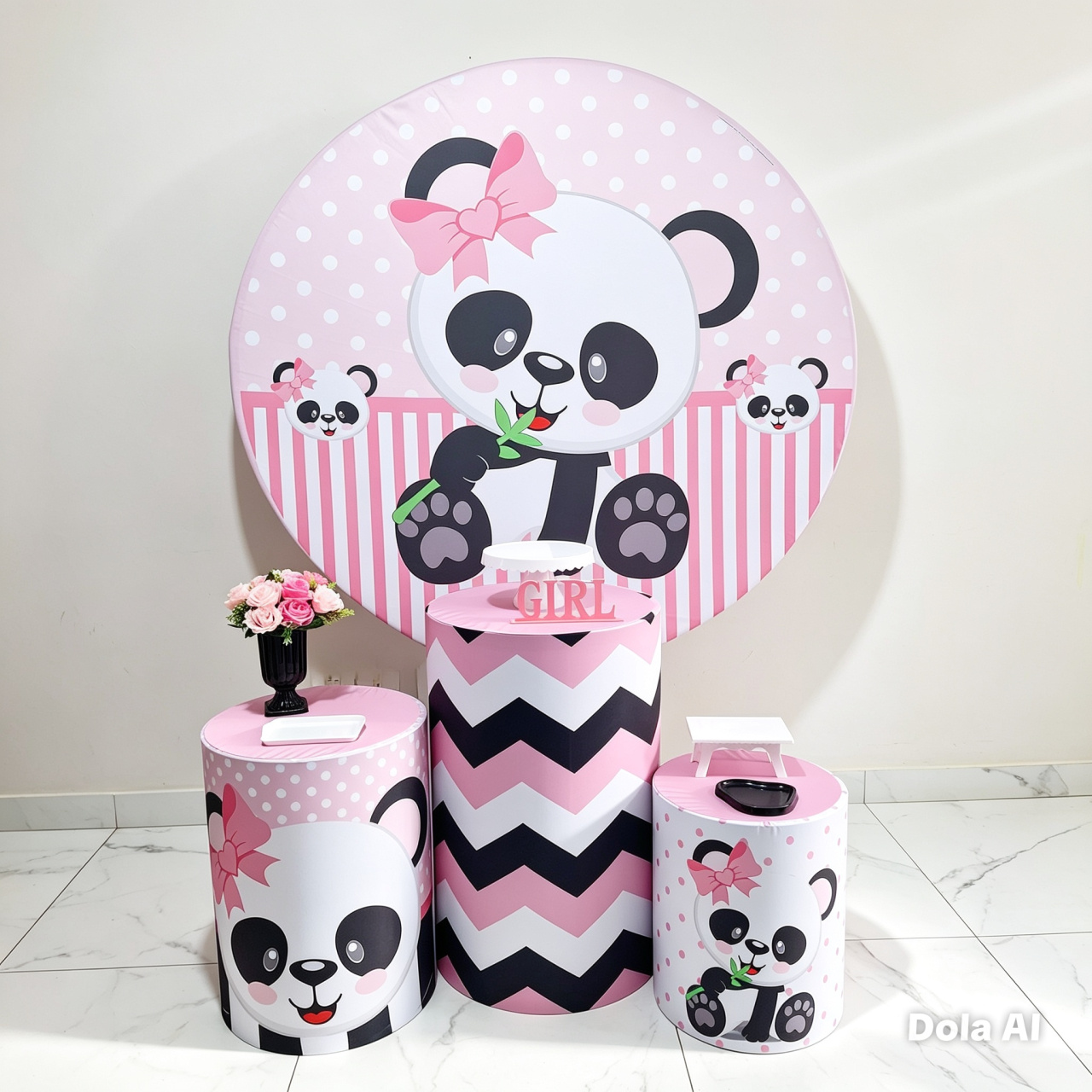 Panda Rosa Promocional - Balo Mais Festas Pegue E Monte