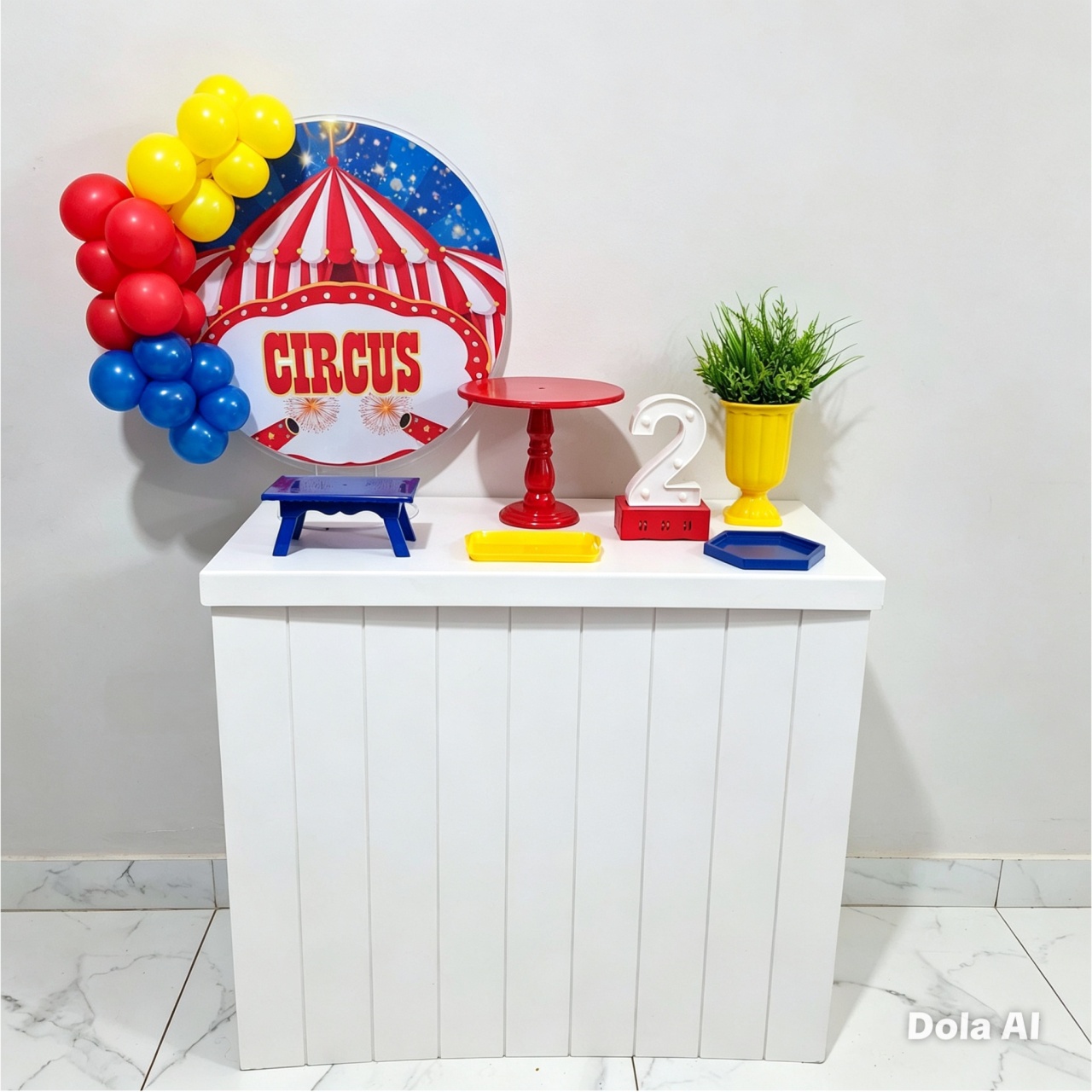 Mini Kit de Mesa Com Cômoda Circo - Balo Mais Festas Pegue E Monte