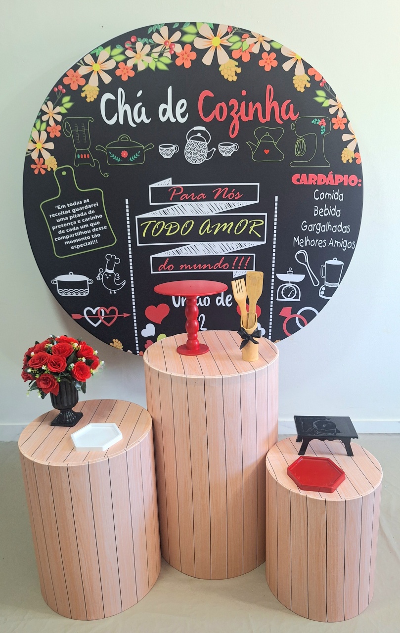 Chá de Cozinha Vermelho Promocional  - Balo Mais Festas Pegue E Monte