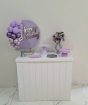 Mini Kit Com Mesa Cômoda Lilás Prata - imagem 1