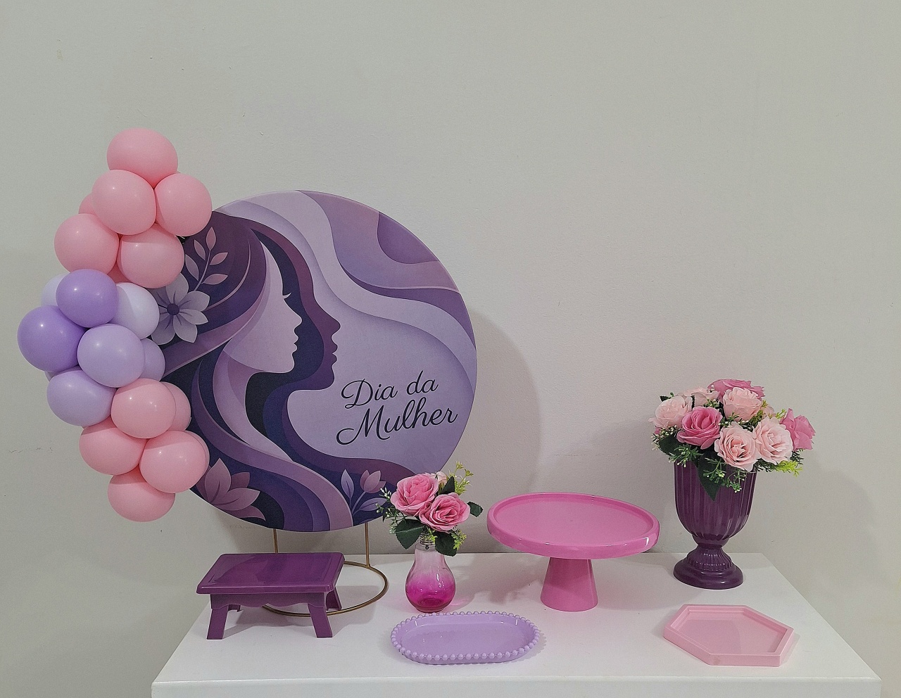 Mini Kit Peças de Mesa Dia da Mulher - Balo Mais Festas Pegue E Monte