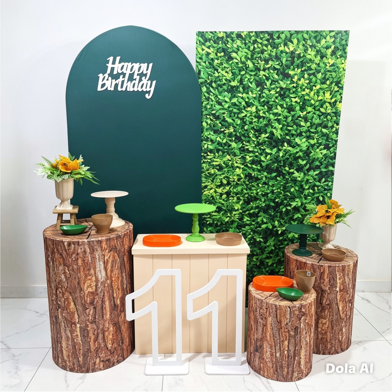 Kit Mega Verde E Marrom - Balo Mais Festas Pegue E Monte