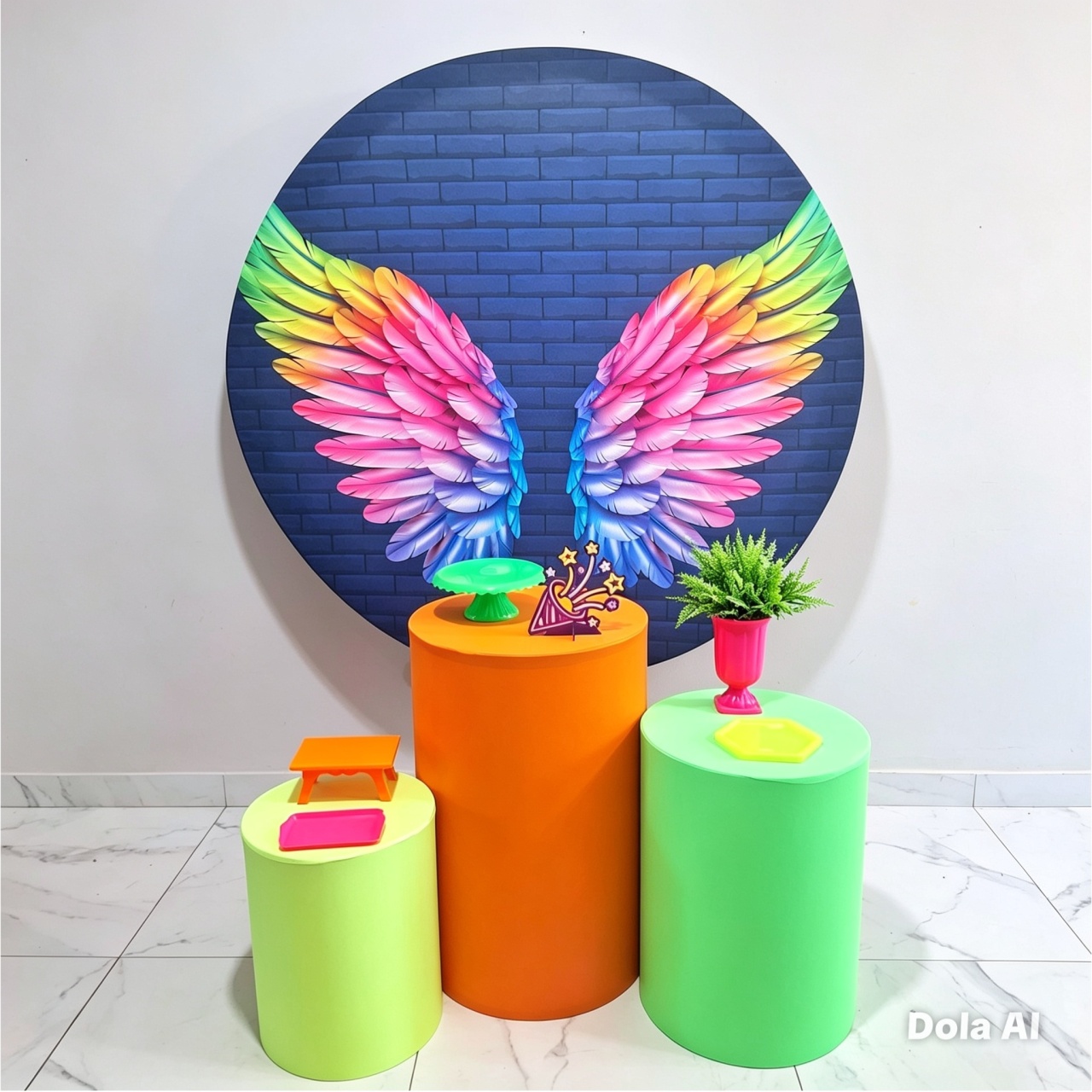 Asas Neon Promocional - Balo Mais Festas Pegue E Monte