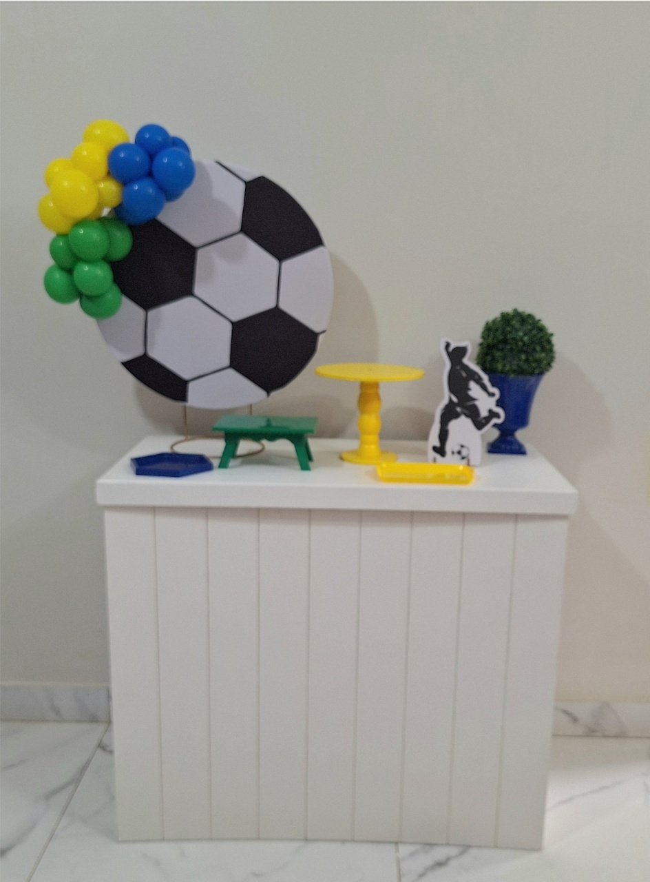 Mini Kit de Mesa Com Cômoda Brasil Futebol Copa 2 - Balo Mais Festas Pegue E Monte