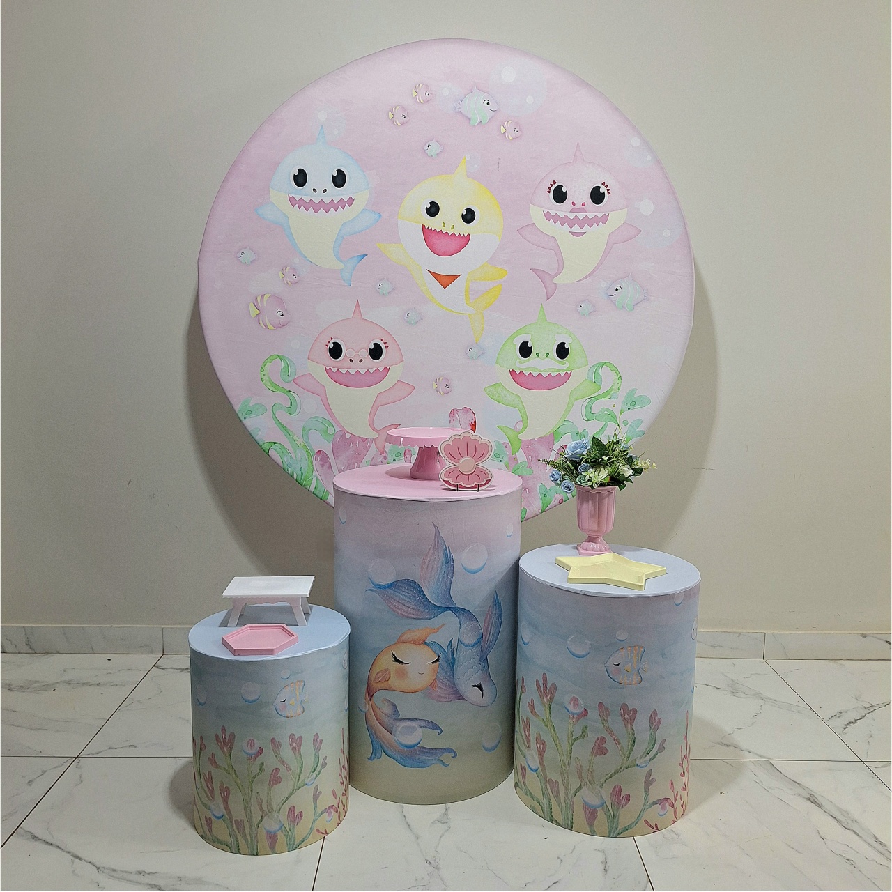 Tubarão Baby Rosa Promocional - Balo Mais Festas Pegue E Monte