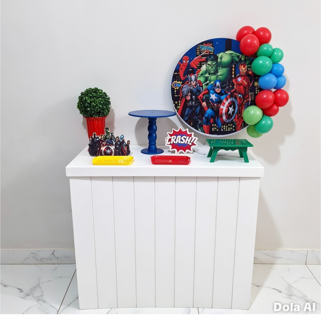 Mini Kit de Mesa Com Cômoda Heróis - Balo Mais Festas Pegue E Monte