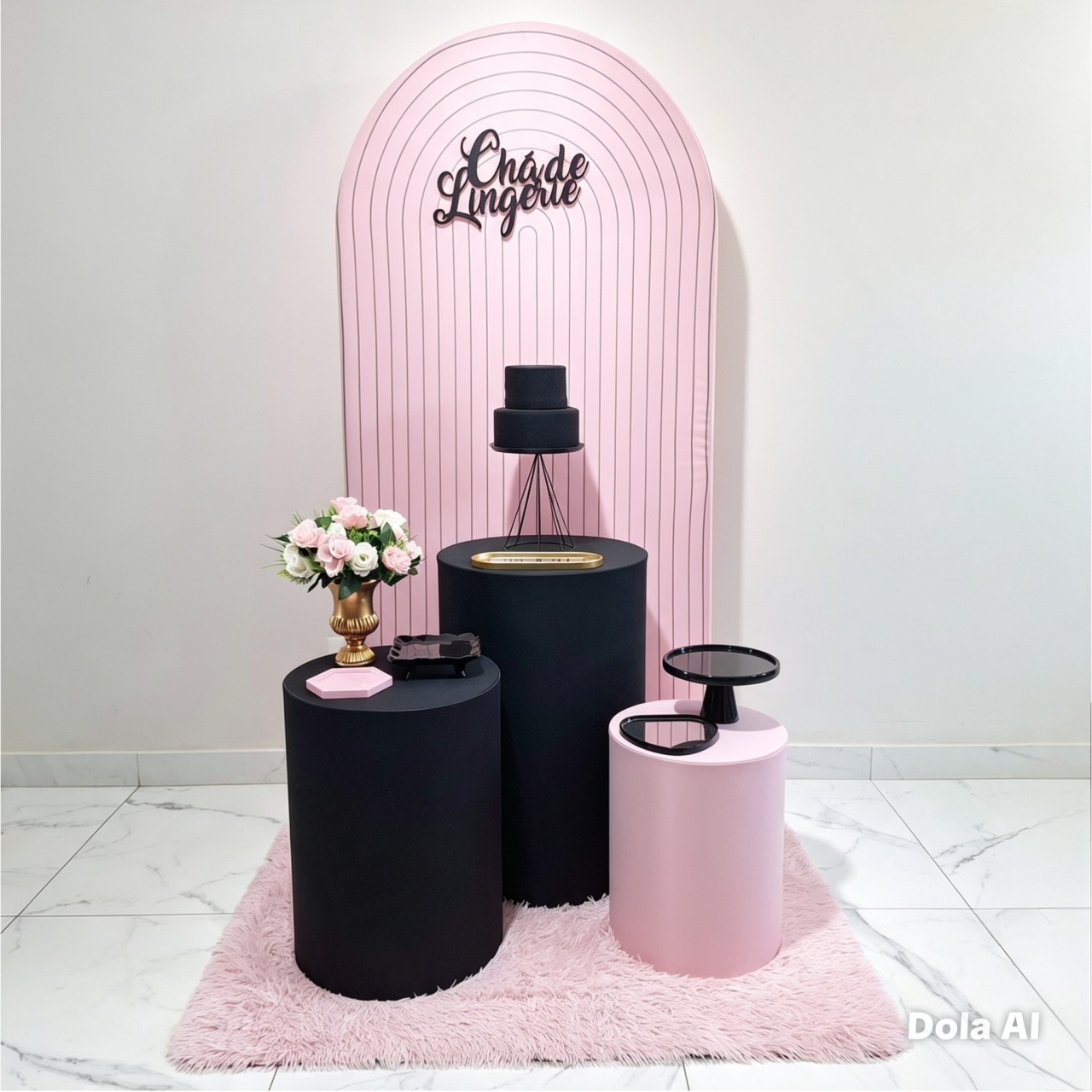 Kit Diferenciado Rosa E Preto Chá de Lingerie 02 - Balo Mais Festas Pegue E Monte