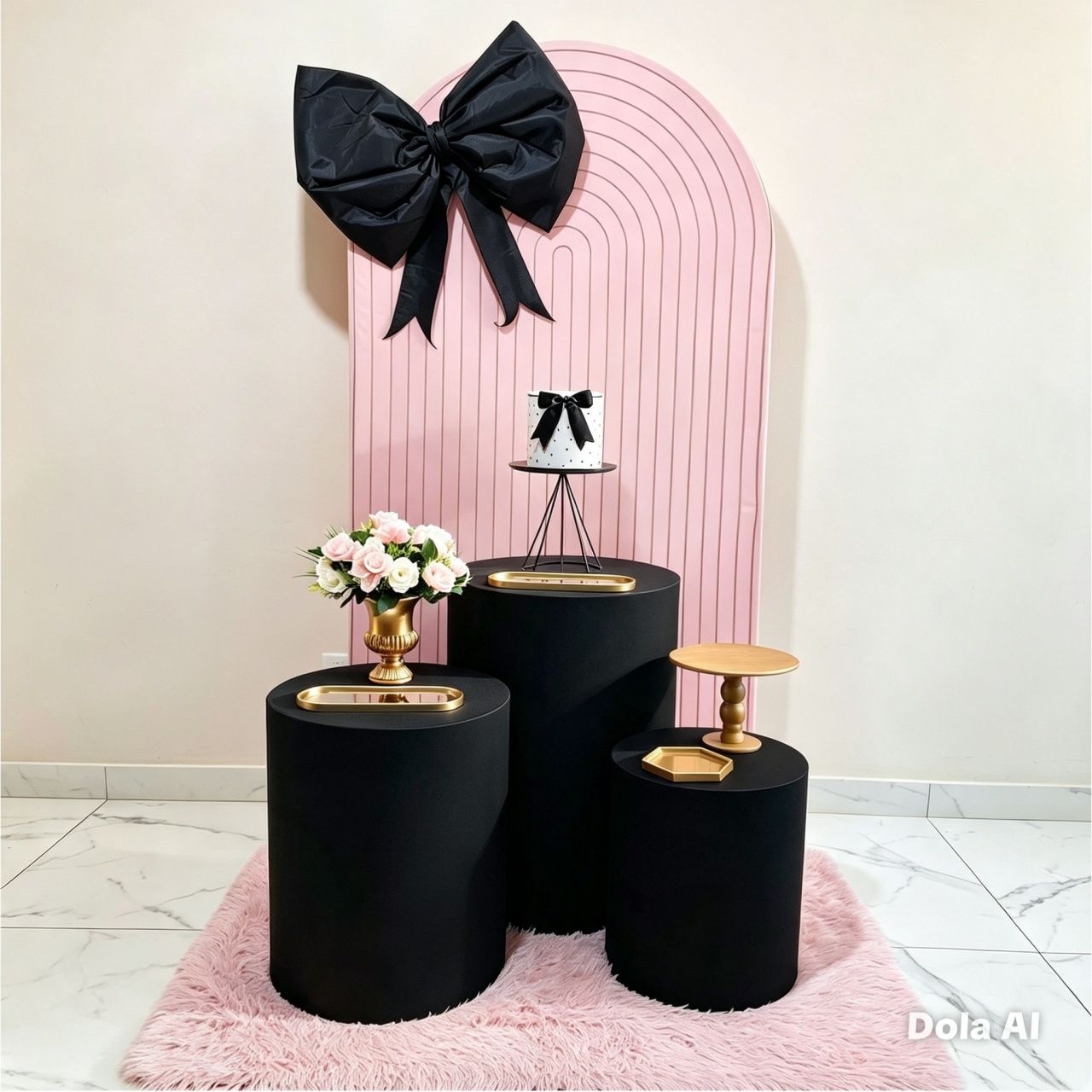 Kit Diferenciado Rosa E Preto 02 - Balo Mais Festas Pegue E Monte