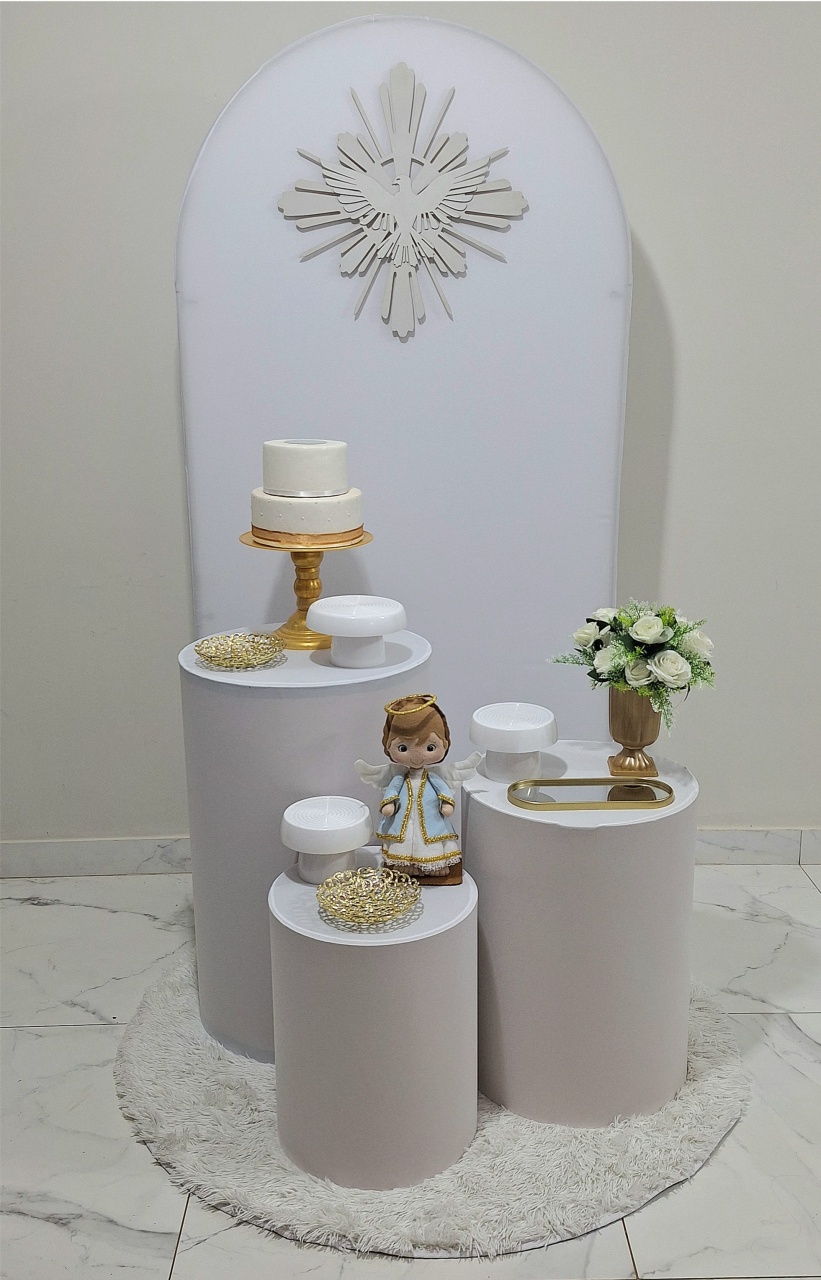 Kit Diferenciado Painel Romano Batizado 03 - Balo Mais Festas Pegue E Monte