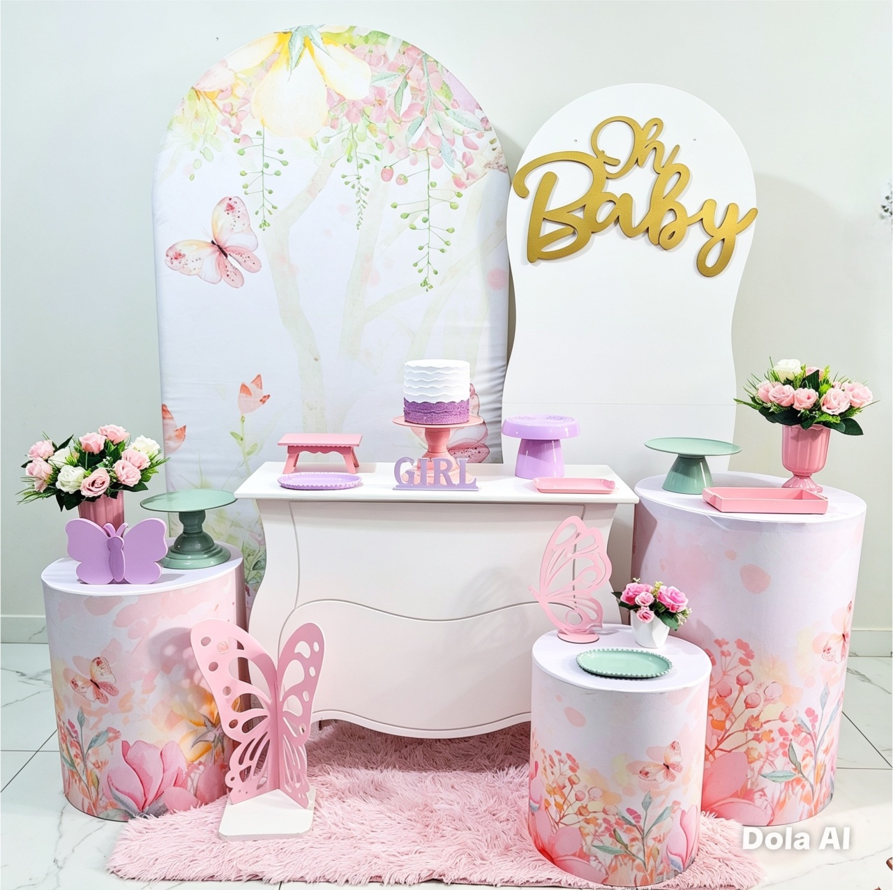 Chá de Babê Kit Diferenciado Borboletas Jardim - Balo Mais Festas Pegue E Monte