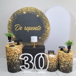 de Repente Preto Com Gliter Dourado Excepcional  - imagem 1