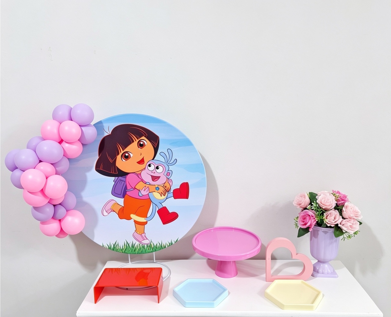 Mini Kit Peças de Mesa Dora A Aventureira - Balo Mais Festas Pegue E Monte