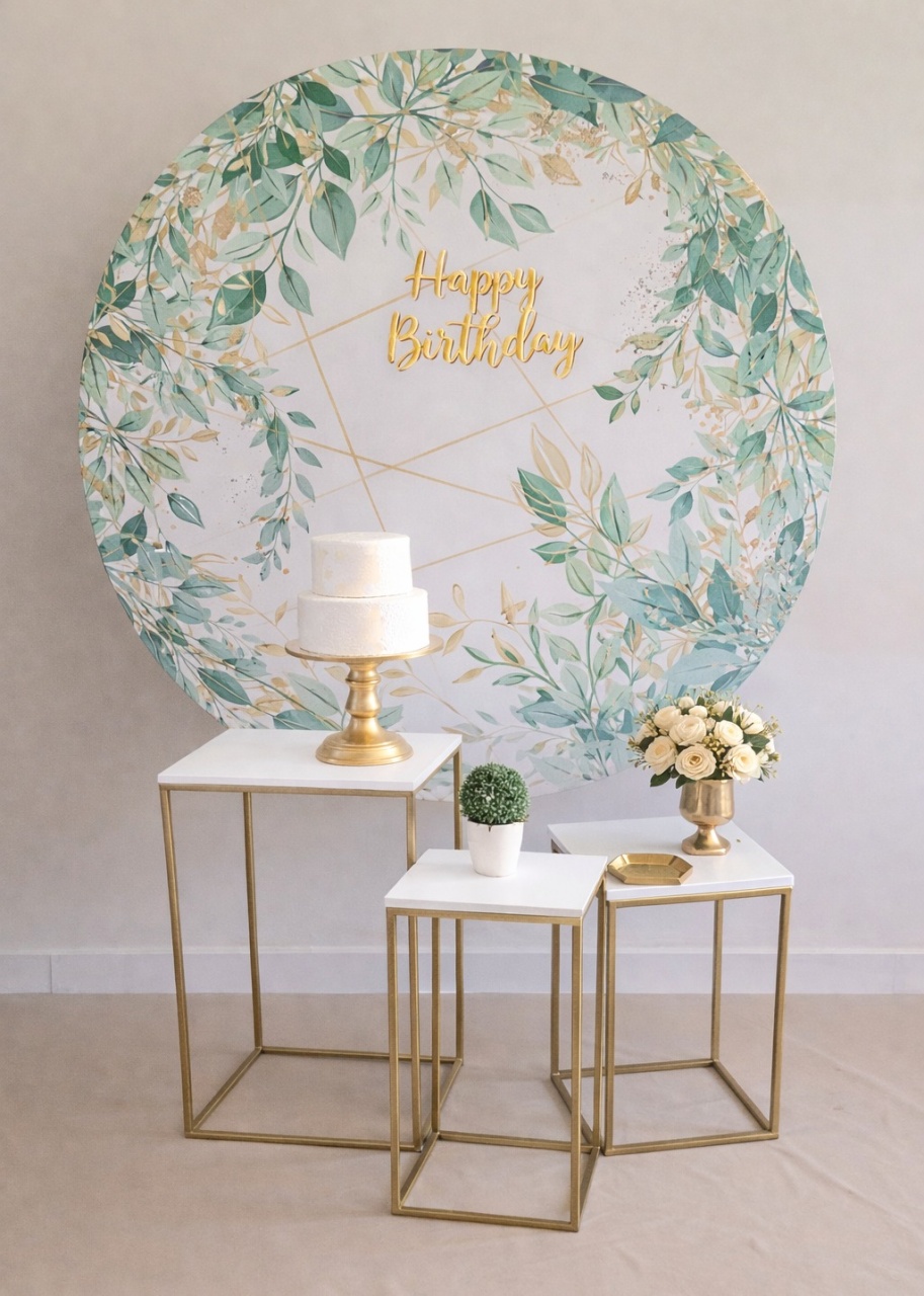 Kit Floral Verde Com Mesinhas - Balo Mais Festas Pegue E Monte