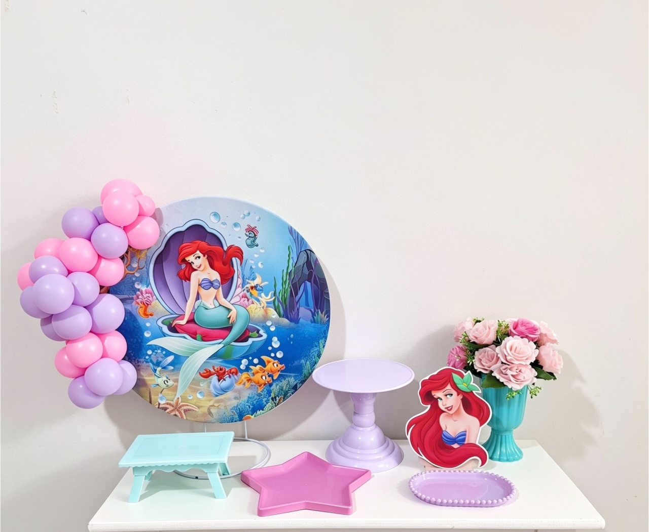Mini Kit Peças de Mesa Ariel A Pequena Sereia - Balo Mais Festas Pegue E Monte