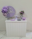 Mini Kit Com Mesa Cômoda Lilás Prata - imagem 2