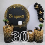 de Repente Preto Com Gliter Dourado Excepcional  - imagem 2