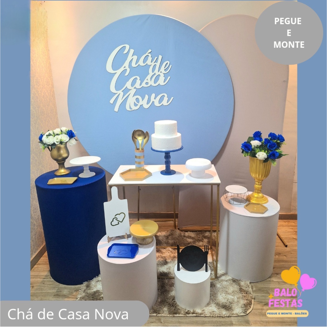 Chá de Casa Nova - Kit Azul - Balo Mais Festas Pegue E Monte