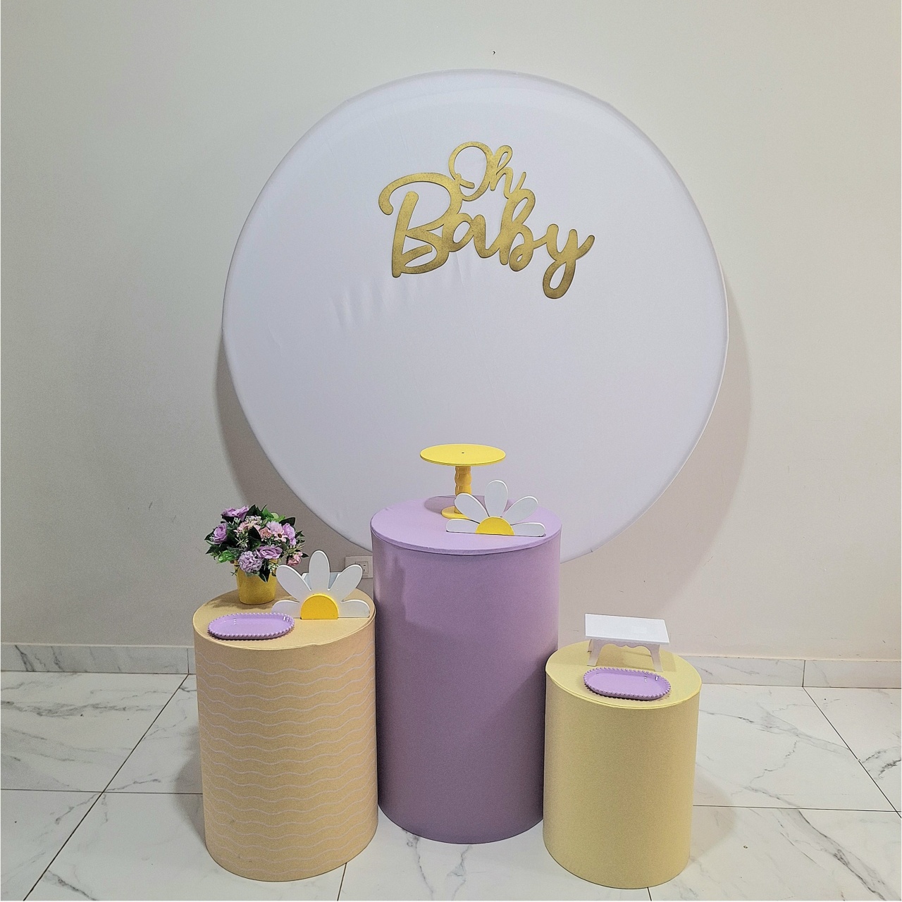 Chá de Bebê Margarida Lilás Promocional - Balo Mais Festas Pegue E Monte