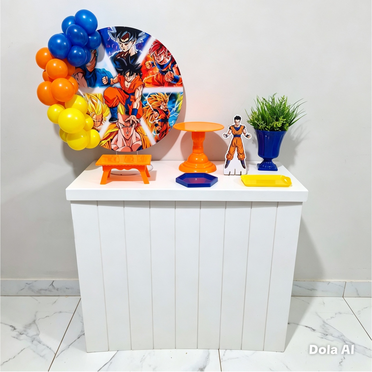 Mini Kit de Mesa Com Cômoda Dragon Ball - Balo Mais Festas Pegue E Monte